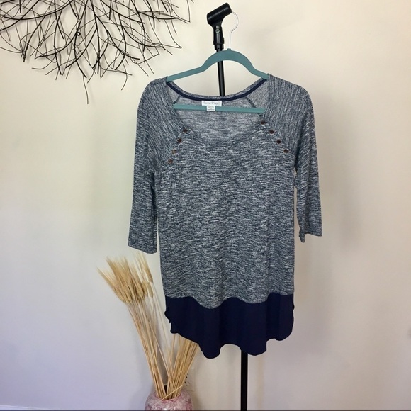 Blue Preppy long sleeve maternity sweater. Small - Picture 1 of 8